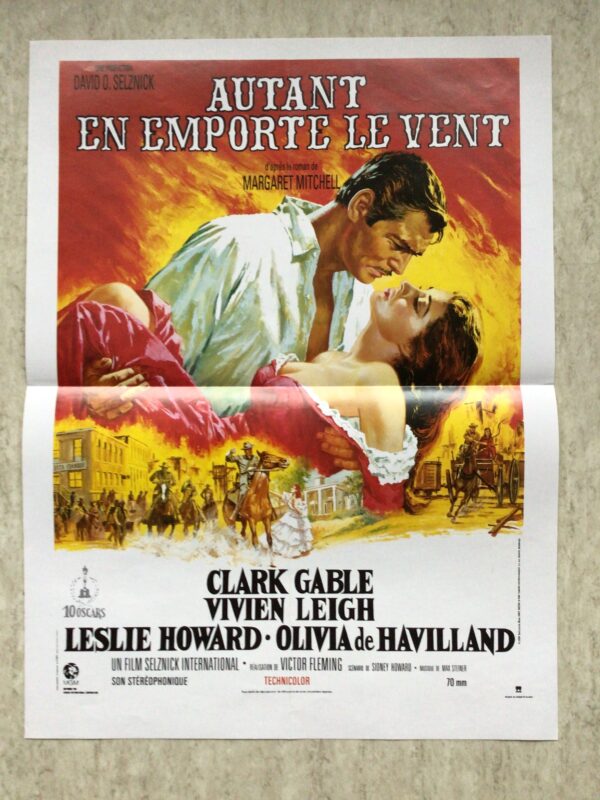 Affiche Cinéma Autant En Emporte Le Vent - Poster HQ 50x70 Cm, Papier, Marque PostersAndCo, Neuf Sous Tube